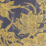 Chandra Area Rug Purple and Gold Humming Birds and Floral